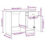 Desk Old Wood 100x50x76 cm Engineered Wood 855954