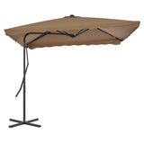 Garden Parasol Taupe Polyester Large Rotatable Garden Parasol 44884