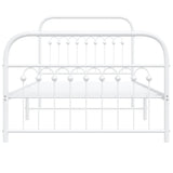 Metal Bed Frame without Mattress with Footboard White 100x200cm 376662