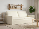 2 Seater Sofa Cream 130 x 81 x 82 cm Corduroy Fabric 42041069
