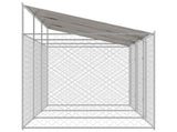 Dog Cage with Roof Silver 600 x 200 x 256 cm Steel and PE 3368299