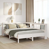 Bookcase Bed without Mattress White 135x190 cm Solid Wood Pine 3324437