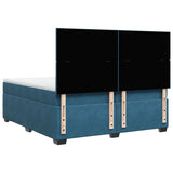 Box Spring Bed with Mattress Blue 200x200 cm Velvet 3291000