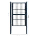 2D Fence Gate Anthracite Grey 106 x 170 cm 141742