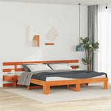 Bed Frame with Headboard Brown 180 x 200 cm Solid Pine Wood 3385681