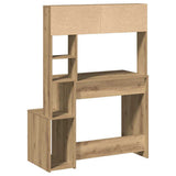 Desk with Shelves Artisan Oak 100x45x140 cm Engineered Wood 860444