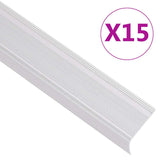 Stair Nosings in L-shape 15 pcs Aluminium 90 cm Silver 146733