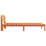 Bed Frame with Headboard Wax Brown 100 x 200 cm Solid Pine Wood 872835