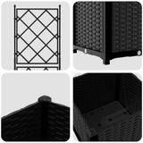 Garden Planter Black 40 x 40 x 143 cm Plastic 42002836