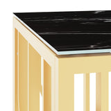 Coffee Table Gold 110x45x45 cm Stainless Steel and Glass 350052