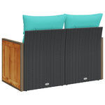 Garden Sofa with Cushions 2-Seater Black Poly Rattan 366037