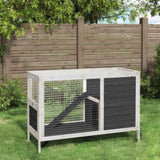Rabbit Hutch Grey 103x44x69.5 cm Solid Wood Pine 172297