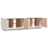 TV Cabinet White 140x40x40 cm Solid Wood Pine 814460