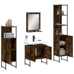 ZNTS 4 Piece Bathroom Cabinet Set Smoked Oak Engineered Wood 3214356