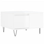 ZNTS Coffee Table High Gloss White 55x55x36.5 cm Engineered Wood 830758