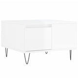 ZNTS Coffee Table High Gloss White 55x55x36.5 cm Engineered Wood 830758