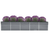 Garden Raised Bed Galvanised Steel 400x80x45 cm Grey 47056