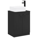 Bathroom Furniture Set Black Engineered Wood 3404223