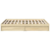 Bed Frame with Drawers without Mattress Sonoma Oak 120x190 cm Small Double 3280701