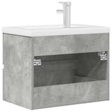 2 Piece Bathroom Furniture Set Concrete Grey Engineered Wood 3324914