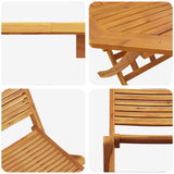 Garden Dining Set Folding 5 pcs Brown Solid Acacia Wood 3375707