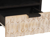 TV Cabinet White Wash Finish 70 x 33 x 46 cm Solid Mango Wood 4017865