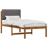 Bed Frame with Upholstered Headboard Natural and Light Grey 904263