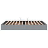 Storage Bed with Headboard Light Grey 135 x 190 cm Fabric 3370046