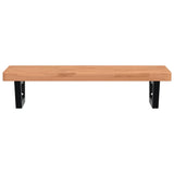 Basin Shelf Wall Mounted Steel and Solid Wood Beech 3302375