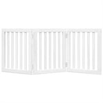 Dog Gate Foldable 3 Panels White 150 cm Poplar Wood 352244