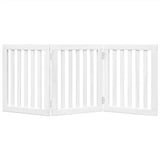 Dog Gate Foldable 3 Panels White 150 cm Poplar Wood 352244