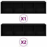 Bookshelf 3 pcs Black Oak 36 x 30 x 143 cm Engineered Wood 3333046