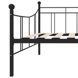 284669 DayBed Frame without Mattress Black Metal 90x200 cm