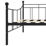 284669 DayBed Frame without Mattress Black Metal 90x200 cm