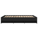ZNTS Bed Frame without Mattress Black 120x200 cm Engineered Wood 3295661