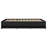 ZNTS Bed Frame without Mattress Black 120x200 cm Engineered Wood 3295661