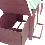 ZNTS Chicken Coop with Nest Box Mocha 190x72x102 cm Solid Firwood 170982