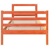 Bed Frame without Mattress Wax Brown 75x190 cm Small Single Solid Wood Pine 3305836
