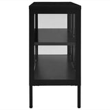 Sideboard Black 105x35x70 cm Steel and Glass 336067