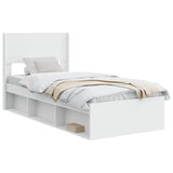 Bed Frame with Storage and Headboard White 75 x 190 cm 3414267