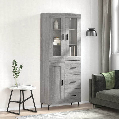 Highboard Grey Sonoma 69.5x34x180 cm Engineered Wood 3198679