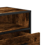 TV Cabinet Smoked Oak 100x34.5x40 cm Engineered Wood and Metal 848816