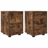 Bedside Tables with Drawer 2 pcs Smoked Oak 30.5 x 30 x 43 cm 888808