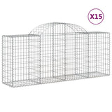 Arched Gabion Baskets 15 pcs 200x50x80/100 cm Galvanised Iron 3146312