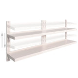 ZNTS 2-Tier Floating Wall Shelves 2 pcs Stainless Steel 200x30 cm 3055899