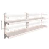 2-Tier Floating Wall Shelves 2 pcs Stainless Steel 200x30 cm 3055899