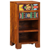 Floral End Table with Drawer with Storage Brown 40 x 35 x 75 cm 4016527