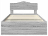 Bed Frame Grey Sonoma 75 x 190 cm Solid Pine Wood 3412966