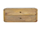 Solid Wood Oak-ish 2 Drawer Floating Bedside, 2 Drawers, Brown B2743P402971