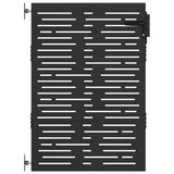 Garden Gate with Lock Black 85 x 150 cm Powder-coated steel 42015876